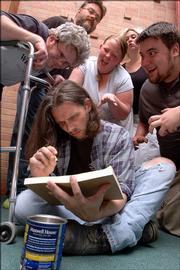 "Johnny Butts," an original rock musical by Andy Stowers, stars Todd Schwartz as Johnny Butts, front, and cast members from left, John Furst as Kindel, David Butterfield as Sam, Shauna Tubbs as Bluebelly, Kitty Mitchell as Hersey and Nick Stock as Blodge.