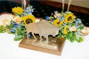 The state's present to China was a small bronze statue of a buffalo by Salina artist Richard Bergen, whose depiction of an Indian shooting an arrow toward the stars was placed on the Statehouse dome in 2002.
