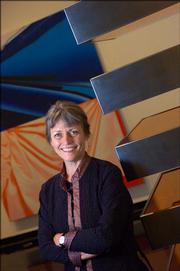 Saralyn Reece Hardy, director of the Spencer Museum of Art, is pictured in the museum gallery. She began overseeing the museum in March.