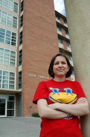 Sophomore Kate Hill experienced homesickness the first few months of her freshman year after coming to Kansas University from Andover. She spent her first year at Templin Hall.