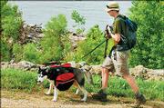 Wes O'Neal, a 24-year-old Kansas University student, hikes a trail along the Kansas River with his Siberian Husky, Freya. O'Neal tries to go hiking at least once a week.