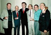 Steve Allen, third from left, and some of the original cast members of the popular 1950&squot;s television show, "Steve Allen Show," gathered in Beverly Hills, Calif., in this Oct. 4, 1990, file photo to honor Allen and to celebrate the re-broadcast of 100 episodes of his show on HA! TV Comedy Channel. They are, from left: Tom Poston, Don Knotts, Allen, Louis Nye, Pat Harrington Jr., and Bill Dana. Nye died Sunday at his home in Los Angeles after a long battle with lung cancer, his son said.