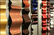 Automotive color swatches are shown at PPG Industries Inc. in Troy, Mich. The company is playing host to a color tour for auto industry officials, offering a glimpse at upcoming trends. The company expects blue to become popular.