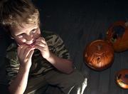 Stewart Merz, 8, won the elementary school division of the Journal-World&squot;s Scary Story Contest with his story, "The Man Under The Tire."