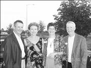 Tod and Sidney Sutton, left, and Linda and Scott Chesbro attend Trinity Episcopal Church's 10th annual Progressive Dinner on Oct. 16. More than 100 people gathered for cocktails at Bishop Seabury Academy. Then, they attended dinner at various parishioners' homes and finished with dessert at the Smith Center at Brandon Woods Retirement Community.