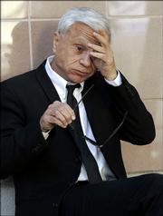 Actor Robert Blake awaits word on the jury's verdict in the civil wrongful death case against him Friday outside the Los Angeles Superior courthouse in Burbank, Calif. He was found liable in the death of his wife, Bonny Lee Bakley.