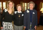 Kappa Kappa Gamma Alumni Assn. members and active member, from left, Annie Breitenbach, Gerry Smith and Alouise Brain attend the Fraternity's Founder's Day celebration on Oct. 22 at the Kansas University chapter of Kappa Kappa Gamma. Smith and Brain were recognized for 65 years of membership and received pins. Breitenbach was in charge of the festivities.