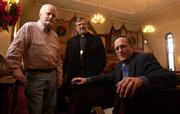Local religious leaders from left, the Rev. Thad Holcombe, campus minister at Ecumenical Christian Ministries, left, the Rev. Gary Teske of Trinity Lutheran Church, and the Rev. Peter Luckey, senior pastor of Plymouth Church, have released a statement on the reported attack of Kansas University religious studies professor Paul Mirecki.