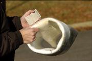 Mark Slack, president of ICON Underground LLC, is working on the Lawrence-based company's first contract, worth about $400,000 from the city of Lawrence. The work starts with inserting a sleeve of special felt, above, into aging sewer pipes. The felt, soaked with resin, then is cured in place to seal off any cracks and improper connections into the pipe. The work extends the sewer's life without having to dig it up for replacement.