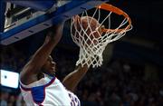 Kansas center Darnell Jackson throws down a dunk in the second half of Thursday's game against Northern Colorado.