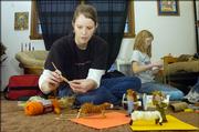 Brooke Waters and her daughter, Nicole Symons, 10, decided to make their own Nativity scene using pipe cleaners and yarn. Along with the Christmas tree, Nativity sets are often a centerpiece of household decorations at Christmas.