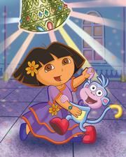 Dora, the title character from Nickelodeon&squot;s popular pre-school animated series "Dora the Explorer," dances with her sidekick, Boots. The series debuted in 1999.