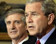 The resignation of Longtime White House chief of staff Andy Card, left, comes after a series of political missteps for President Bush.