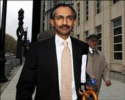 Sanjay Kumar, former CEO of Computer Asssociates International Inc. exits Brooklyn federal court, Monday, April 24, 2006, in New York. Kumar and another former executive, Stephen Richards, pleaded guilty on Monday to obstruction of justice and securities fraud charges in a massive accounting scandal at the business software company.