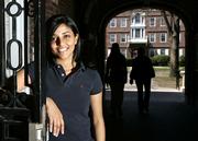 Kaavya Viswanathan, a sophomore at Harvard University, is pictured in April at the university in Cambridge, Mass. She was caught lifting material from other authors, causing a publishing world scandal. The young author honed her love of writing at the Bergen County Academies, a rigorous New Jersey magnet high school, where she was remembered as the kind of person others noticed.