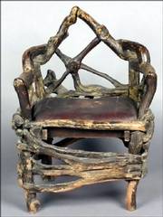 This chair, made from tree roots nailed together, was once owned by Al Capone, the gangster. It sold this spring for $3,360 at a Leslie Hindman Auctioneers auction in Chicago.