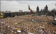 Hundreds of Thousands of protesters gather in support of Mexican presidential candidate Andres Manuel Lopez Obrador to demand a ballot-by-ballot recount of the July 2 elections. The rally was Sunday at the main Zocalo plaza in Mexico City.