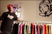 Pharrell is photographed at his clothing showroom last week in New York. Pharrell's falsetto can be heard on several albums, including Jay-Z, Snoop Dogg and Justin Timberlake, and now stars in his first solo album.