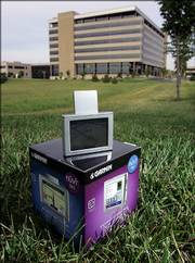 The nuvi 360 is one of the most recent GPS units released by Garmin, shown outside the company's headquarters in Olathe.