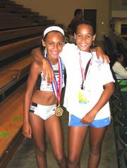 Alexa-Harmon-Thomas, left, and Bridgette Berry have been friends for a few years. Recently Berry moved to Florida, and now the two meet at track and field events around the country.