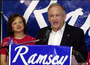 Law enforcement authorities asked Patsy Ramsey, left, in late May - a month before she died of cancer - whether she would be willing to meet with the man who claims he killed her 6-year-old daughter. The meeting never took place. Patsy and John Ramsey are pictured during the election for Michigan's 105th District in August 2004.