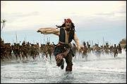 Actor Johnny Depp as Captain Jack Sparrow is shown in a scene from "Pirates of the Caribbean: Dead Man&squot;s Chest." The movie, which earned more than $400 million, helped lift Hollywood out of a slump it suffered in 2005.