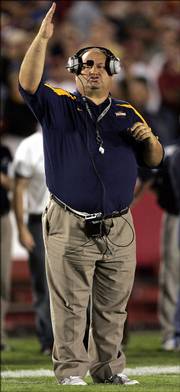 Toledo coach Tom Amstutz reacts to a call against his team during the second overtime of the Rockets' 45-43 triple-overtime loss to Iowa State. Toledo lost its season opener Aug. 31 in Ames, Iowa.