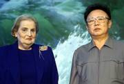 Former U.S. Secretary of State Madeleine Albright stands with North Korean leader Kim Jong Il at the Pae Kha Hawon Guest House in Pyongyang in this Oct. 23, 2000, file photo. Albright, the highest-level U.S. official to visit North Korea in 50 years, met with the North Korean leader in an effort to ease tensions between the two nations. The relations cultivated during the Clinton administration deteriorated rapidly under President Bush.