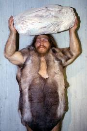 A replica of a Neanderthal man is seen at the Neanderthal museum in Mettmann, western Germany. A small bone fragment has yielded enough Neanderthal DNA to start mapping the genetic code of the stocky and muscular relative of modern humans.