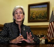 Kansas Gov. Kathleen Sebelius discusses plans for her next term during a recent interview at the Statehouse in Topeka. The governor plans to pursue a broad energy policy during her second term, and her goals include encouraging more conservation and fostering the production and use of biofuels such as ethanol.