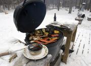 Larger grills are prized for their ability to retain heat, making them popular choices with year-round grill enthusiasts. The right equipment and clothing will help give you that charcoal taste all year round.