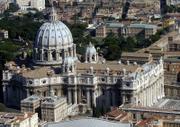 An aerial view of St. Peter's Basilica is shown in this 2004 photo. A 450-year-old receipt has provided proof that Michelangelo kept a private room in St. Peter's Basilica while working as the pope's chief architect, Vatican experts said.