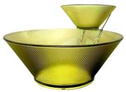 Federal Glass Co. made this Norse pattern chip-and-dip set of lime-green glass. The Scandinavian-style dishes were offered online at RetroTraderz for just $15.