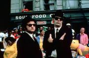 This file photo originally released by Universal Studios shows actors John Belushi, left, and Dan Aykroyd on the set of the 1980 cult classic "The Blues Brothers" during the making of the film in Chicago.
