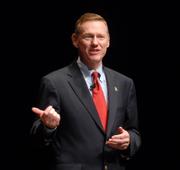 Alan Mulally, president and CEO of Ford Motor Co., had childhood ambitions to become an astronaut, but slight color blindness altered his career plans. Mulally, a Kansas University graduate, spoke Monday night at the Lied Center.