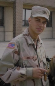 A photo of Ke Leisten, a specialist with the Oregon Army National Guard, shows him with a cigar in his military days. Leisten was killed by an improvised explosive device in July 2004 while serving in Iraq.
