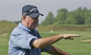 Allen Doyle works on the driving range in preparation for the U.S. Senior Open. Doyle practiced Wednesday at Whistling Straits in Haven, Wis.