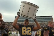 Martin Rucker (82) and the Missouri Tigers could be hoisting more than the Marching Band Drum presented yearly to the Mizzou-Kansas University winner. MU has the talent to win the Big 12 North - and challenge Texas and the mighty South for the overall title.