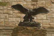 The Victory Eagle sits outside at Kansas University's Dyche Hall. The sculpture, like the doughboy statue formerly at Victory Junction in Wyandotte County, was one of a series of memorial artworks. New growth in Wyandotte County has led NASCAR driver Kyle Petty to consider a Victory Junction Gang Camp in the Kansas City area.