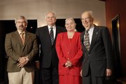 From left are Rand Ziegler, vice president and dean of Baker University's College of Arts and Sciences, Robert Harrington, KU professor in the department of psychology and research in education, Linda Sue Warner, Haskell Indian Nations University president and Austin Turney, former Lawrence School Board member. Ziegler, Harrington and Turney were the judges for the Journal-World's 2008 Academic All-Stars. Warner was the keynote speaker at a luncheon for the winners.