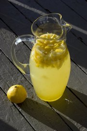 This Old-Fashioned Lemonade is made with a simple syrup that can be kept in the refrigerator for use for up to a month. See the recipe on this page.