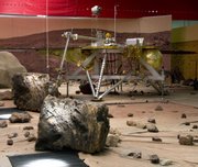 This fully working Phoenix Mars Lander, located in the University of Arizona's Science Operations Center north of the campus in Tucson, Ariz., is used for testing by the mission scientists. If the lander makes a successful touchdown in Mars' northern polar region, NASA's Jet Propulsion Laboratory in California will turn over scientific control to researchers at the university's Lunar and Planetary Laboratory.