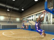 This artist's rendition of the new Kansas University basketball practice facility shows three of the seven planned baskets and the windows looking out on Allen Fieldhouse to the east. The windows will have the ability to be shaded to prevent spying on closed practices. Dunking Darrell Arthur (00) not included.