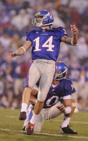 Forced to miss the first game of the season, Jacob Branstetter since has gone 5-for-5 on field-goal attempts.