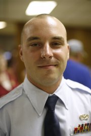 Sid Pastor III, a senior airman in the US Air Force, returned from his third tour of duty in Iraq recently and was welcomed back to Lawrence by family at the VFW.