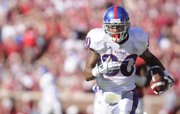 Kansas University wide receiver Dezmon Briscoe had a career day on Saturday against Oklahoma. He caught 12 passes for 269 yards and two touchdowns.