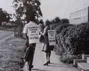 Ruth Worthy, now 91, belongs to a generation of black Americans who have journeyed from some of the rawest and brutal eras of racism to the present. Here, she walks a picket line during a teachers strike in Washington.