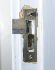 When a door no longer latches correctly, Fix-It Chick Linda Cottin suggests just moving the strike plate over a little bit. That simple adjustment on a door jamb can realign the door hardware with the jamb hardware.