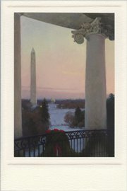 The 2008 White House holiday card, produced in Lawrence by Hallmark Cards Inc. with art by T. Allen Lawson.
