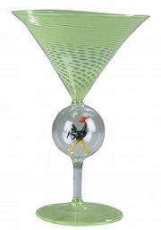 This champagne glass was sold by Garth’s Auctions in Delaware, Ohio, for $40. It may be by a relatively unknown glassworks in Vienna in the 1920s, or it may be by a similar, less important and newer company.